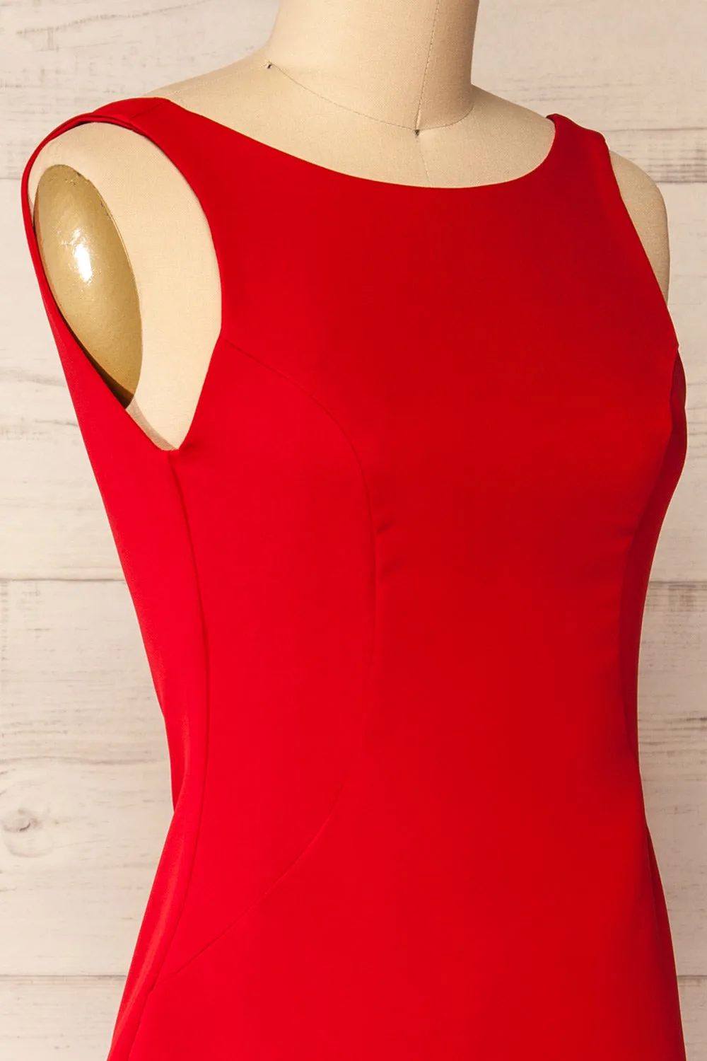 Kovna Red | Fitted Midi Dress w/ Open Back sold by Boutique 1861 product image thumbnail 5