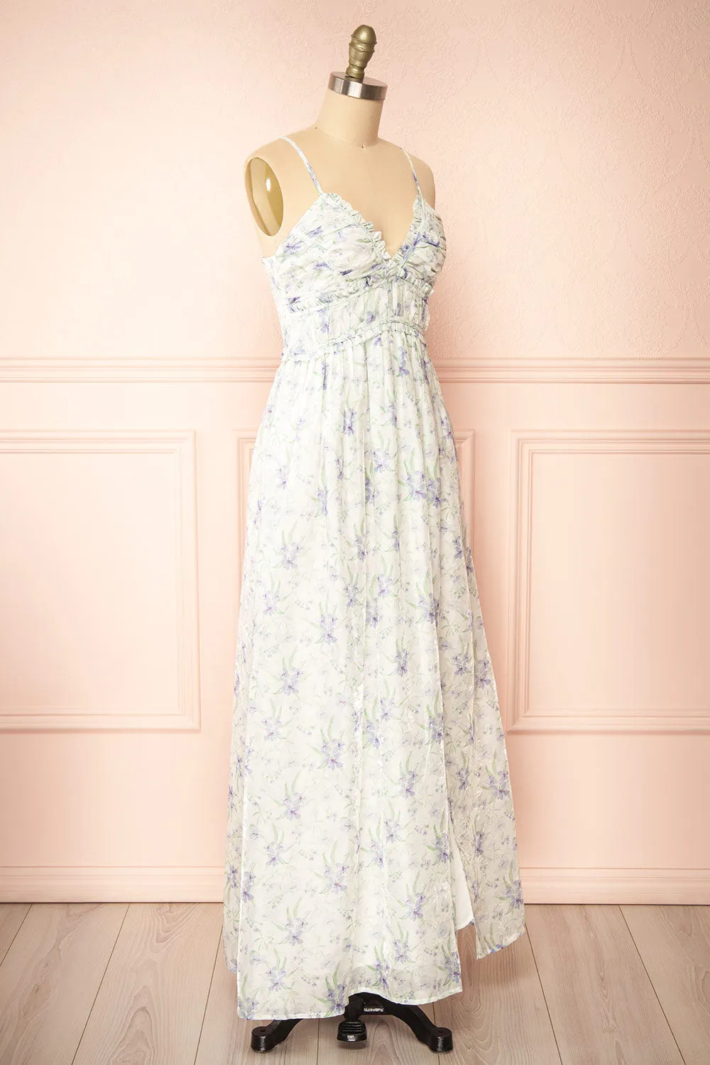 Diurnia | Shimmery Maxi Floral Dress w/ V-Neckline sold by Boutique 1861 product image thumbnail 3