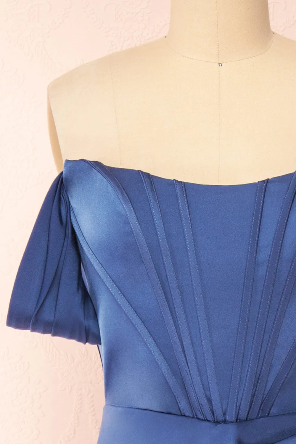 Namie Blue | Corset Maxi Dress w/ Removable Straps sold by Boutique 1861 product image thumbnail 3