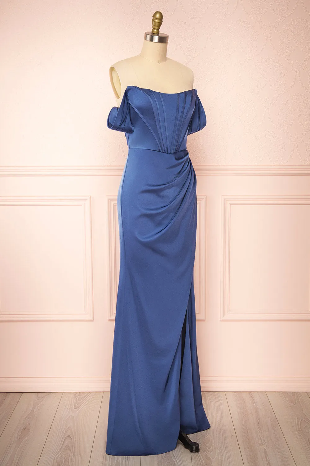 Namie Blue | Corset Maxi Dress w/ Removable Straps sold by Boutique 1861 product image thumbnail 5