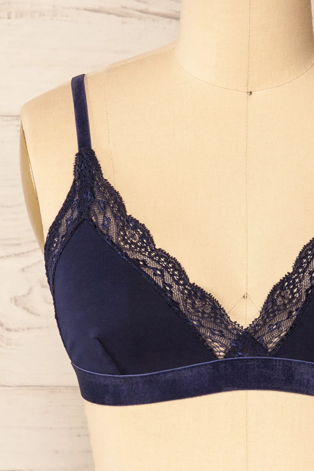 Kenitra Navy | Bralette w/ Lace Trims sold by Boutique 1861 product image thumbnail 2