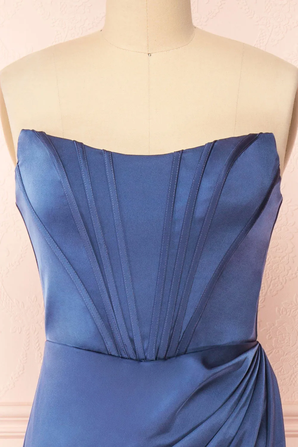 Namie Blue | Corset Maxi Dress w/ Removable Straps sold by Boutique 1861 product image thumbnail 4