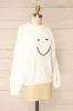 Happie | White Knit Crewneck w/ Smiley Face sold by Boutique 1861