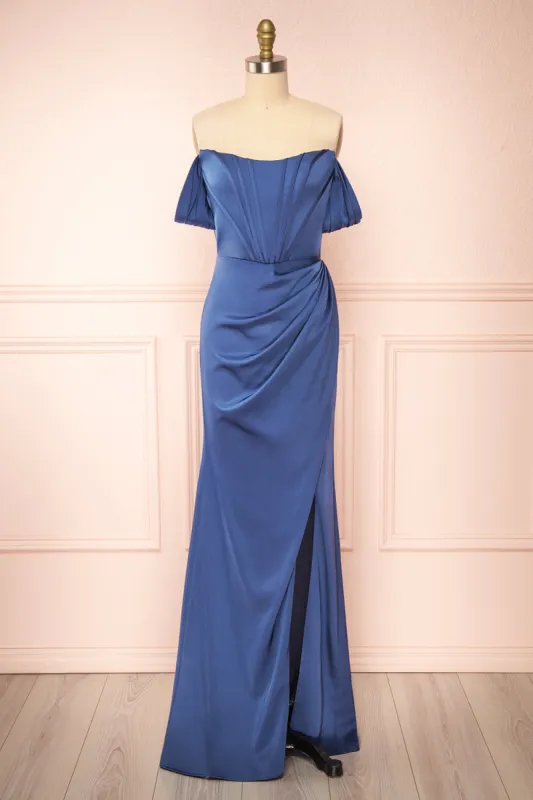Namie Blue | Corset Maxi Dress w/ Removable Straps sold by Boutique 1861