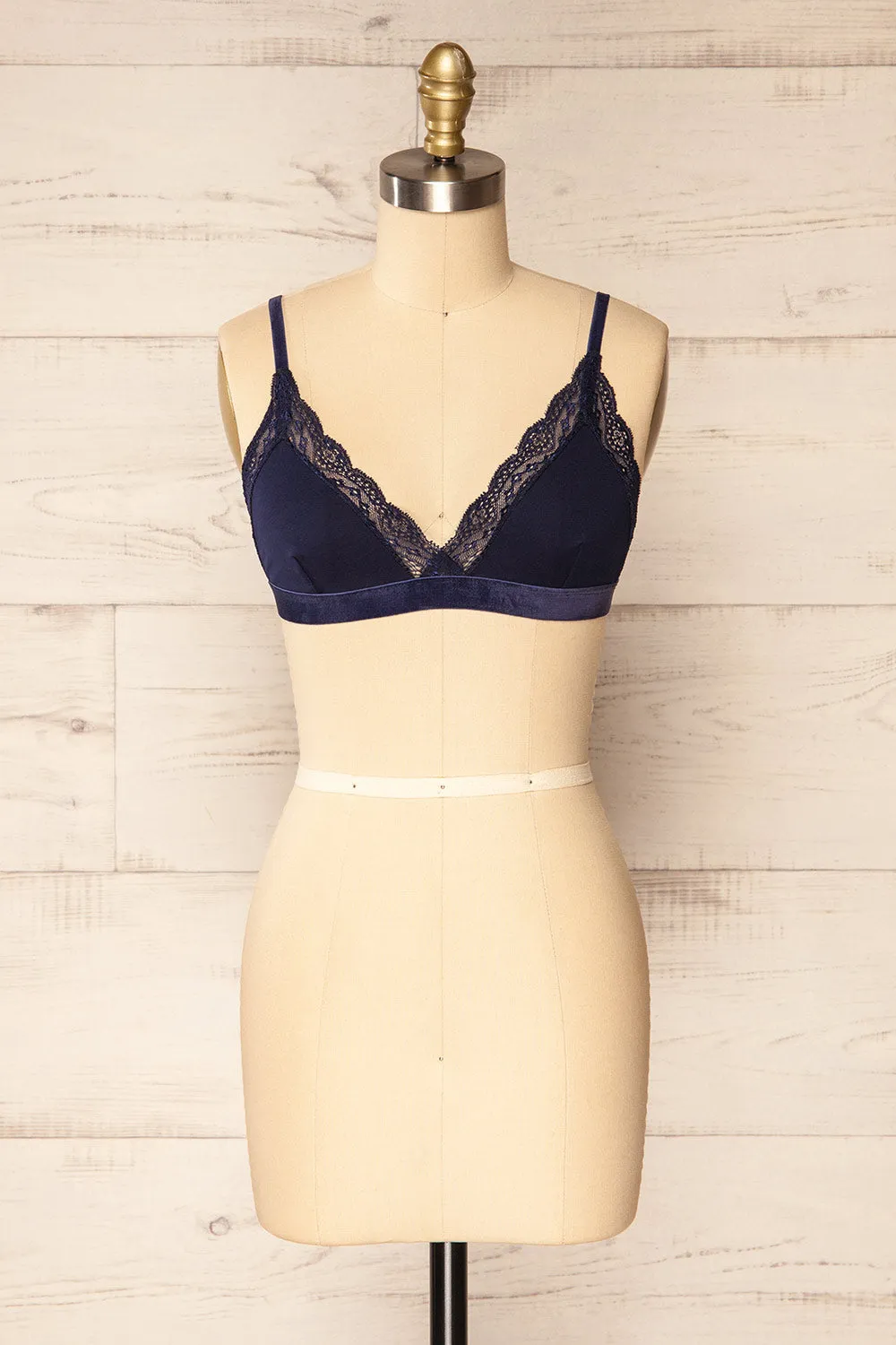 Kenitra Navy | Bralette w/ Lace Trims sold by Boutique 1861