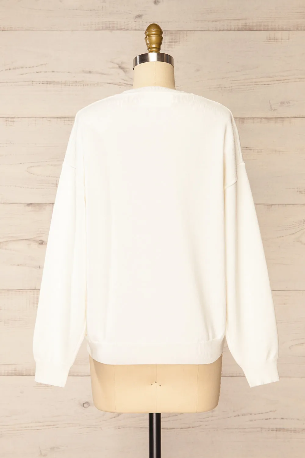 Happie | White Knit Crewneck w/ Smiley Face sold by Boutique 1861 product image thumbnail 5
