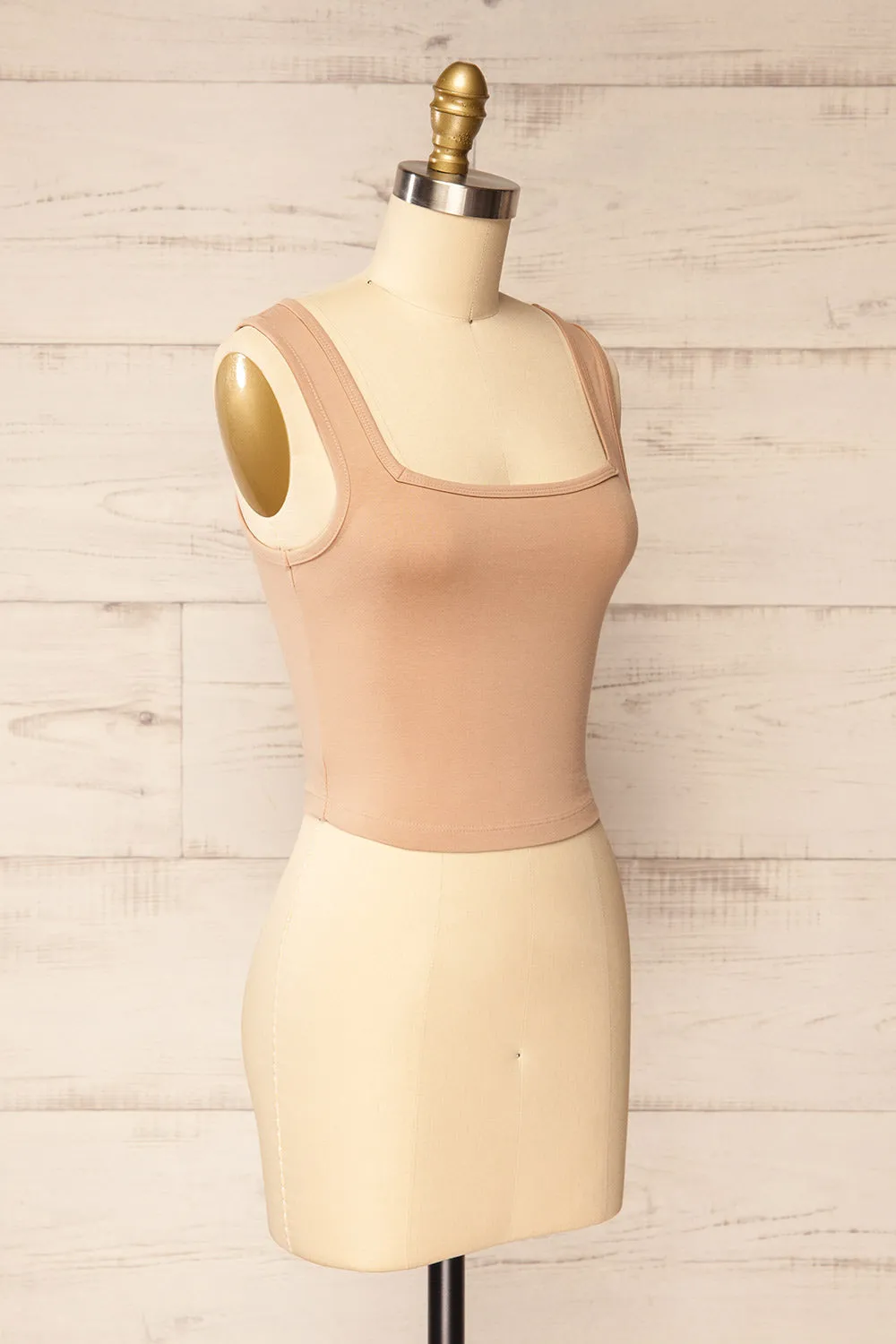 Brutus Beige | Square Neck Cropped Cami sold by Boutique 1861 product image thumbnail 3