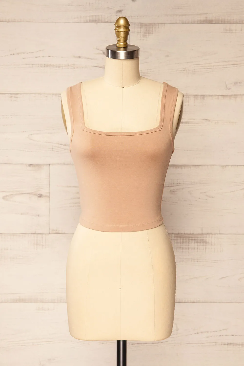 Brutus Beige | Square Neck Cropped Cami sold by Boutique 1861