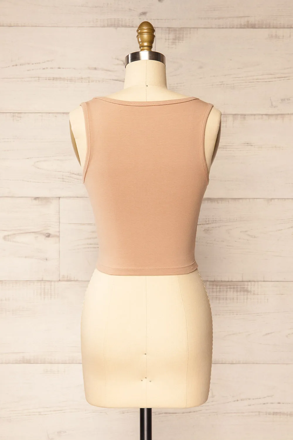 Brutus Beige | Square Neck Cropped Cami sold by Boutique 1861 product image thumbnail 5