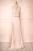 Jinny Champagne | Satin Halter Maxi Dress sold by Boutique 1861