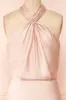 Jinny Champagne | Satin Halter Maxi Dress sold by Boutique 1861