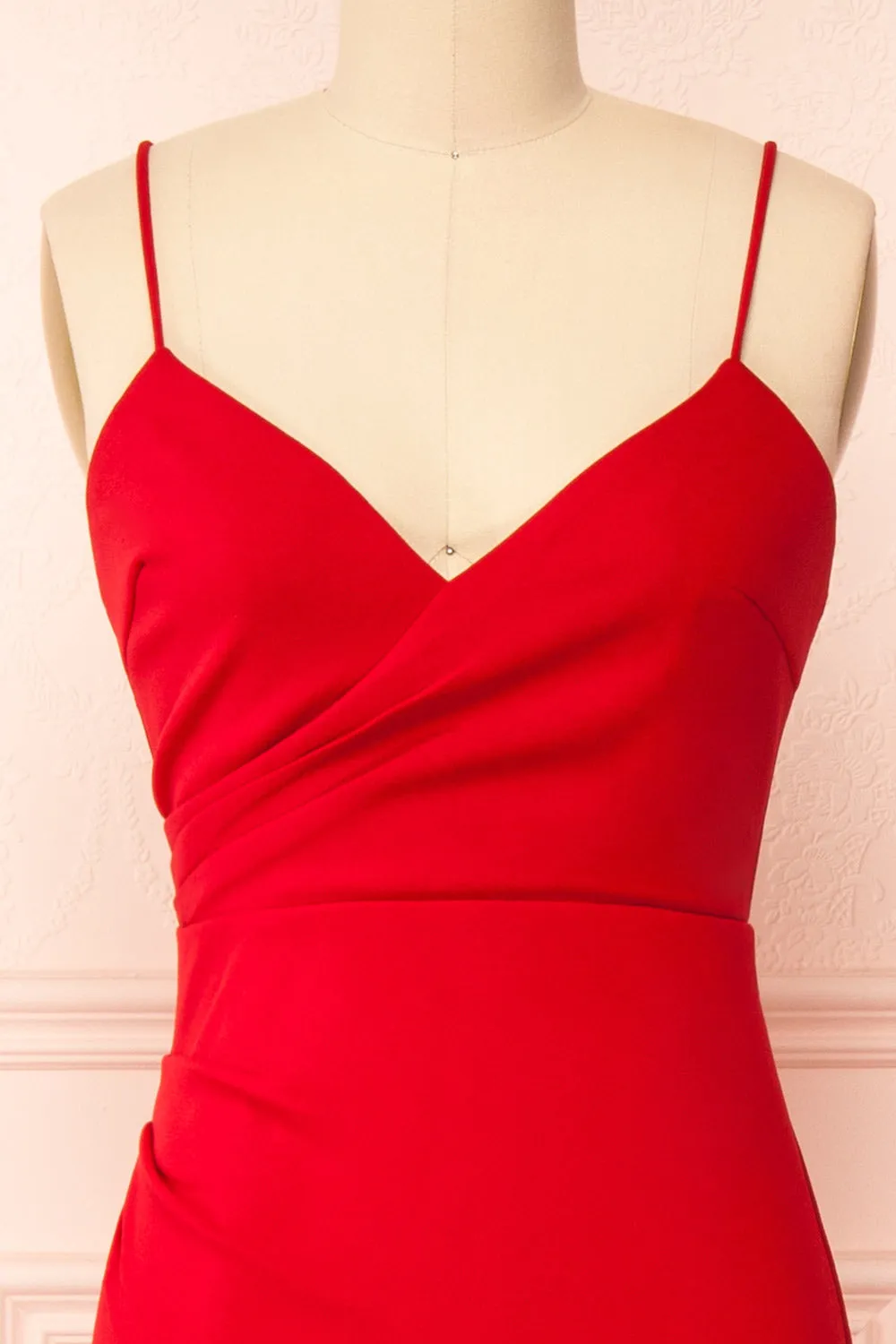 Rita Red | Fitted Mermaid Maxi Dress sold by Boutique 1861 product image thumbnail 3