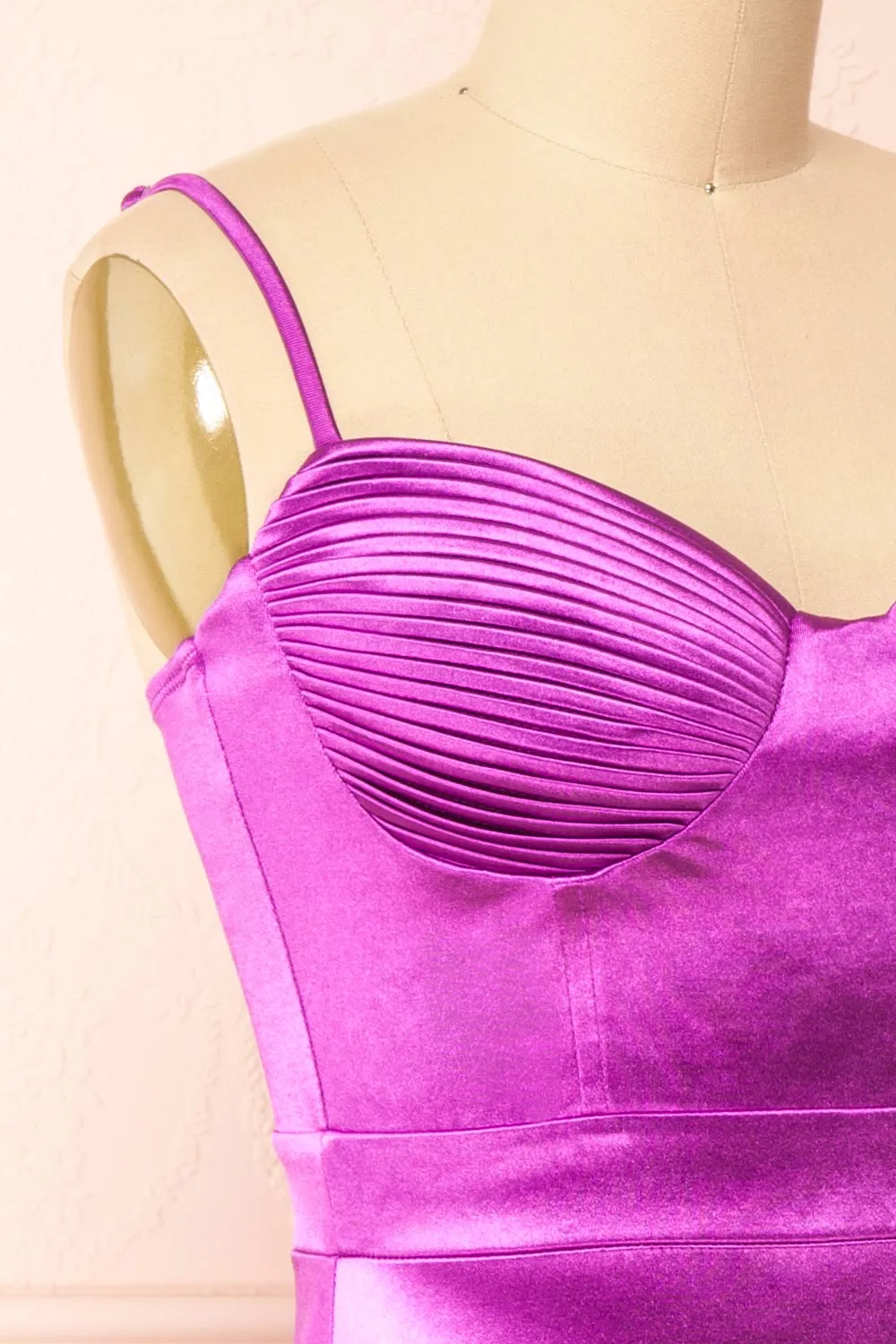 Elderia Purple | Fitted Satin Midi Dress sold by Boutique 1861 product image thumbnail 5