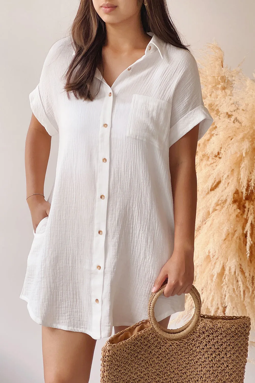 Davao Pink | Short Oversized Shirt Dress sold by Boutique 1861 product image thumbnail 2