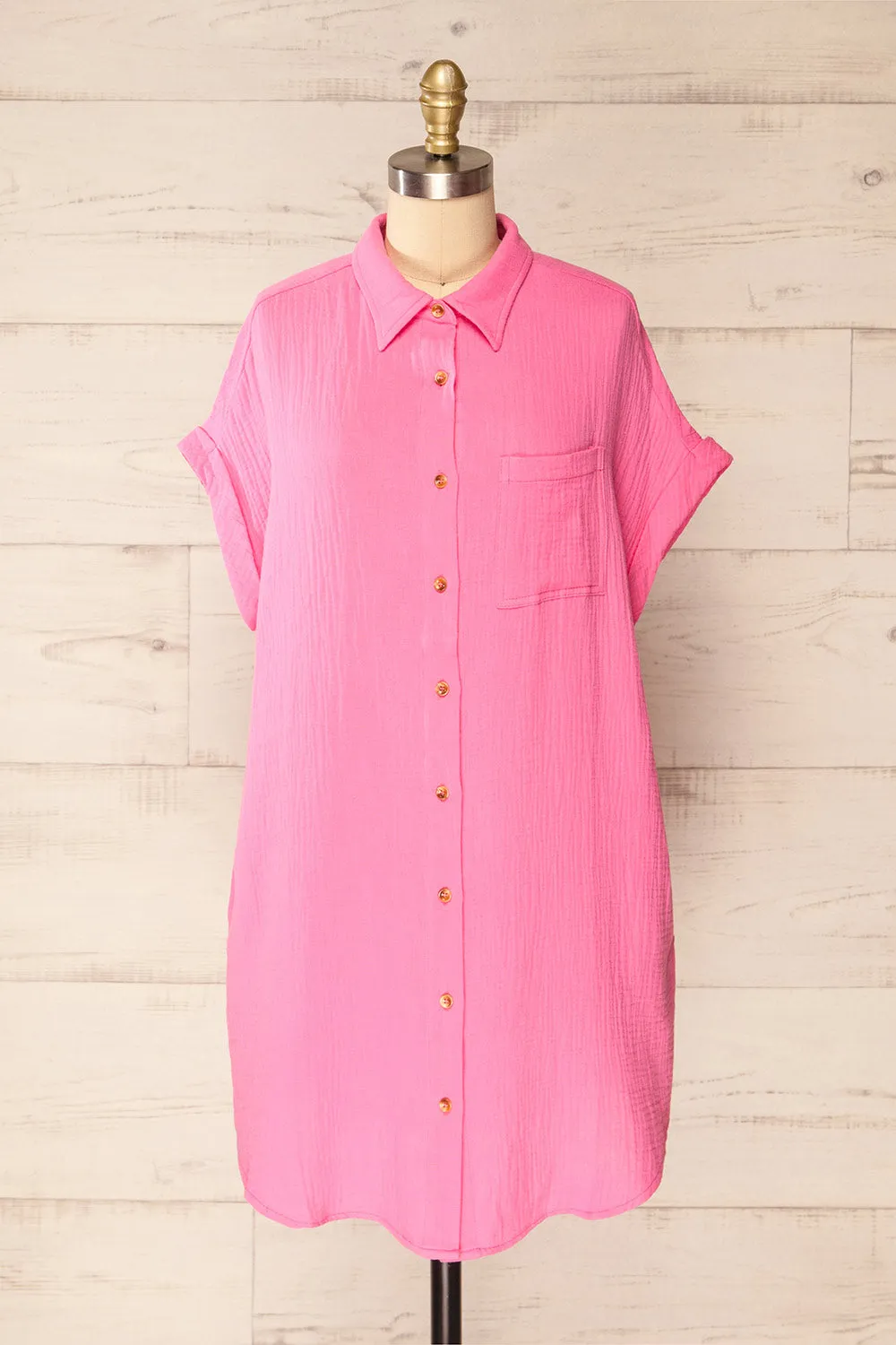 Davao Pink | Short Oversized Shirt Dress sold by Boutique 1861
