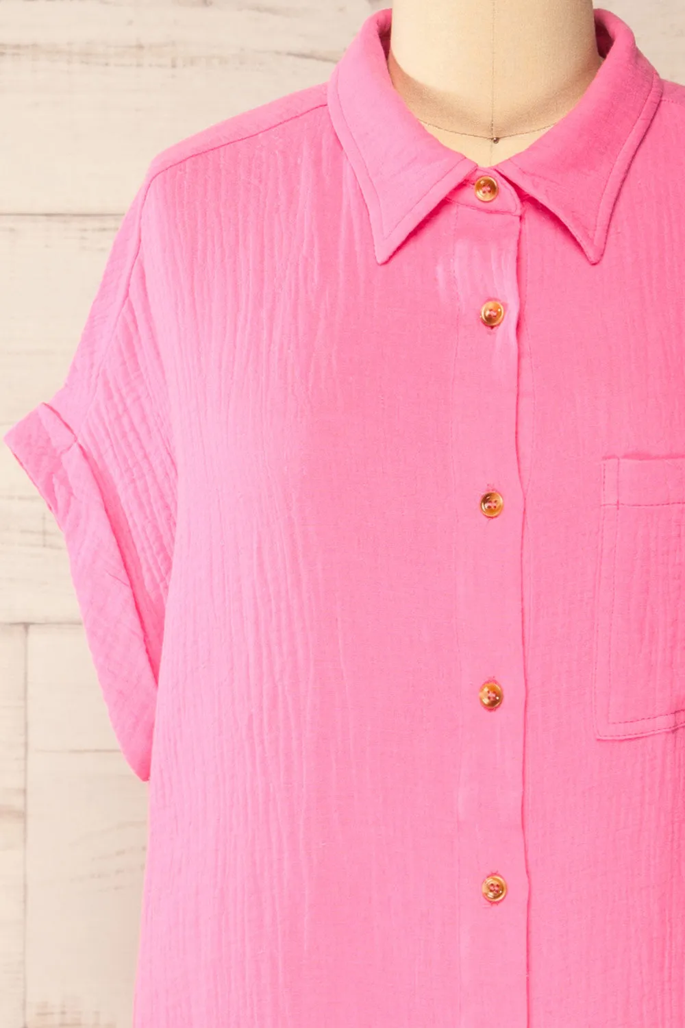 Davao Pink | Short Oversized Shirt Dress sold by Boutique 1861 product image thumbnail 3