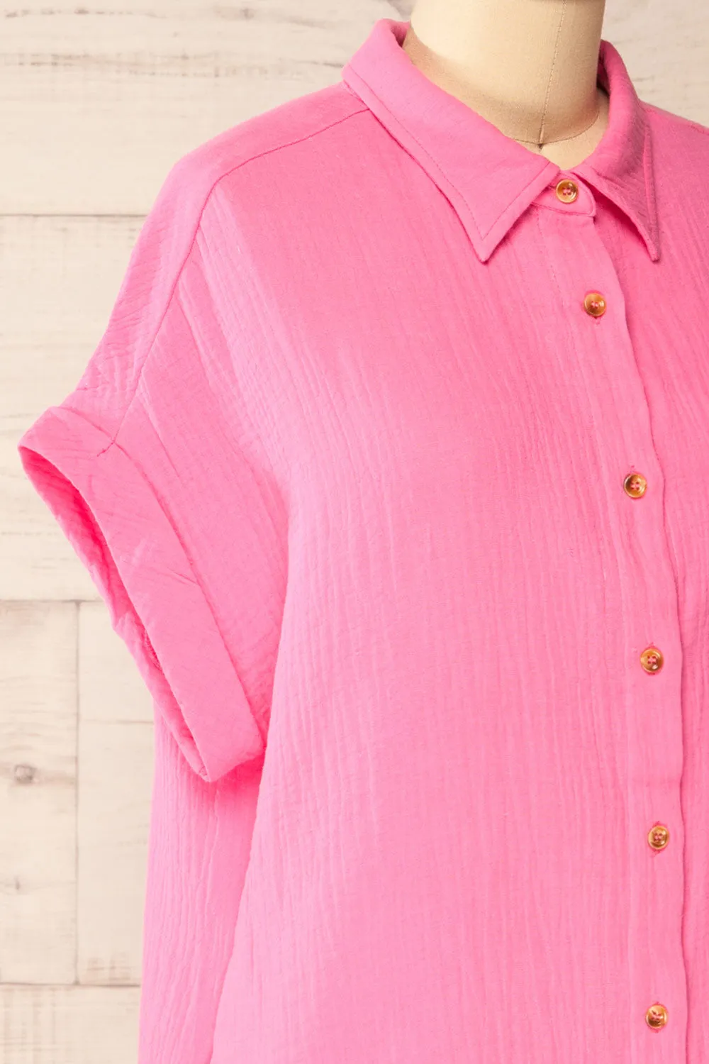 Davao Pink | Short Oversized Shirt Dress sold by Boutique 1861 product image thumbnail 5
