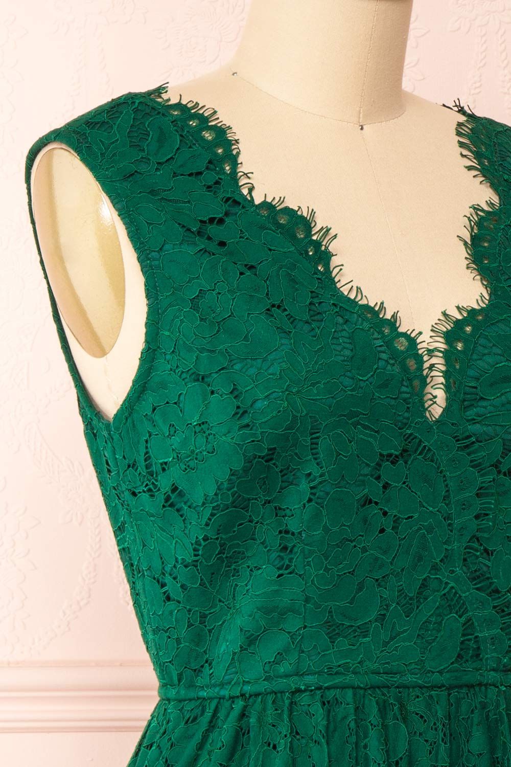Sarita Emerald | A-Line Lace Midi Dress w/ Wide Straps sold by Boutique 1861 product image thumbnail 5