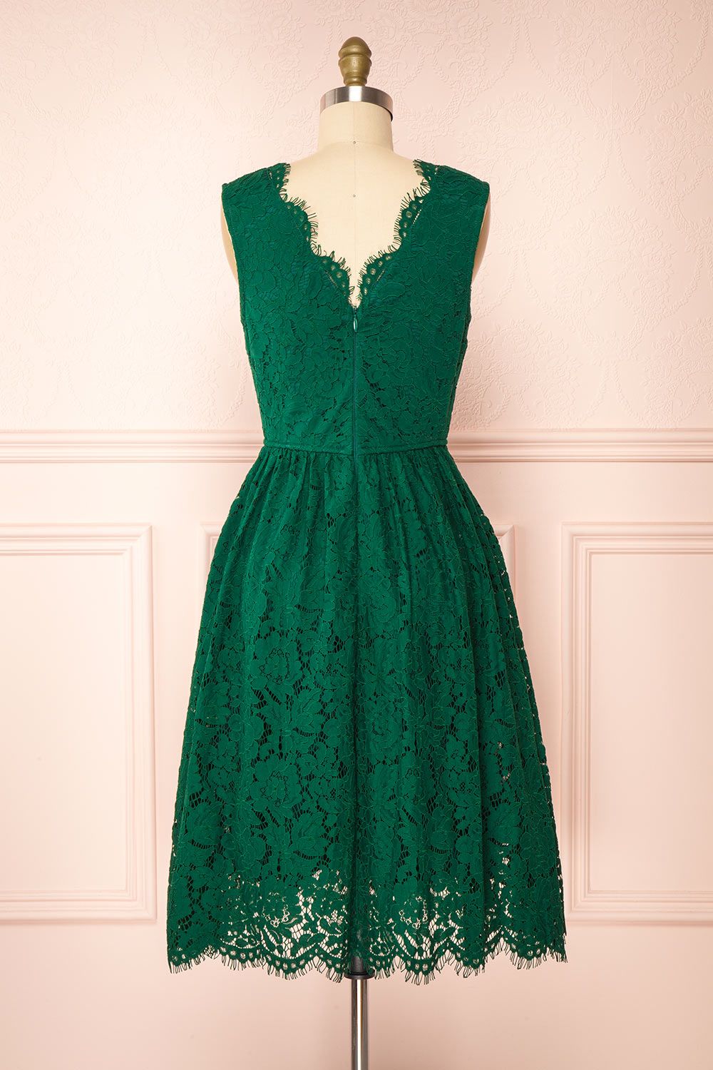 Sarita Emerald | A-Line Lace Midi Dress w/ Wide Straps sold by Boutique 1861 product image thumbnail 6