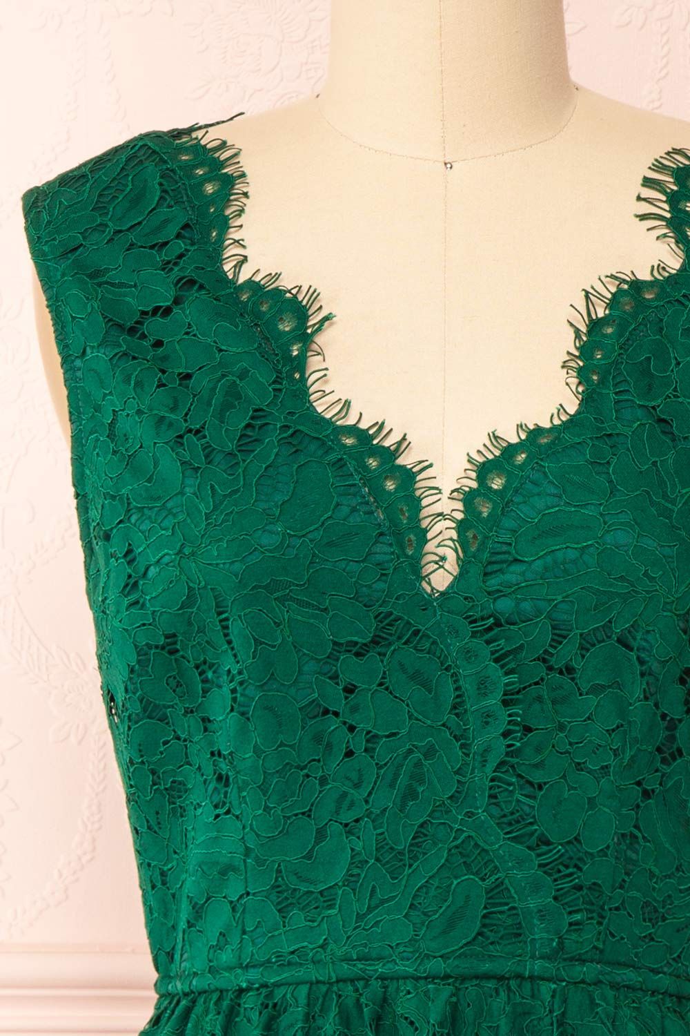 Sarita Emerald | A-Line Lace Midi Dress w/ Wide Straps sold by Boutique 1861 product image thumbnail 3