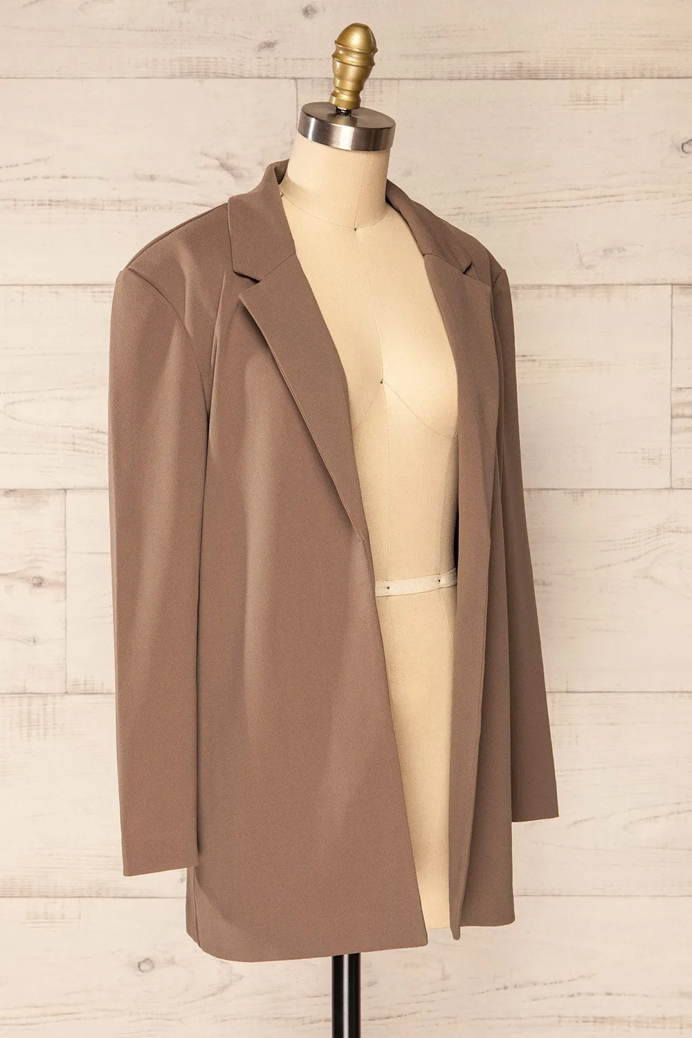 Engla Taupe | Long Classic Blazer sold by Boutique 1861 product image thumbnail 3