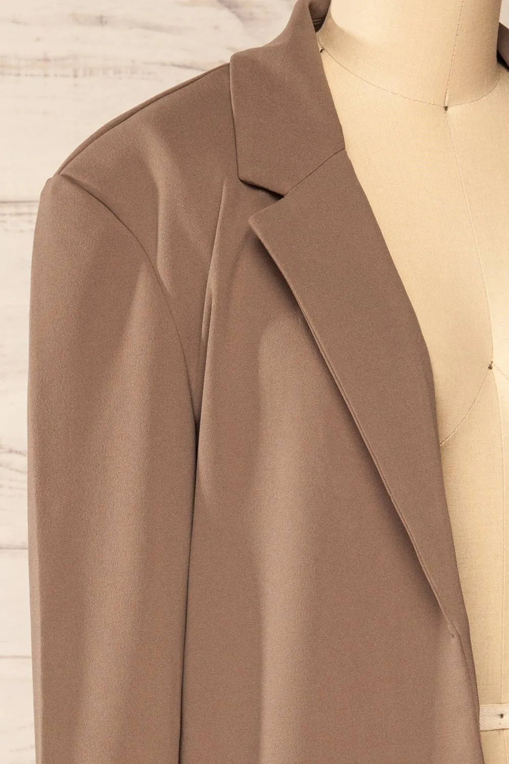Engla Taupe | Long Classic Blazer sold by Boutique 1861 product image thumbnail 4