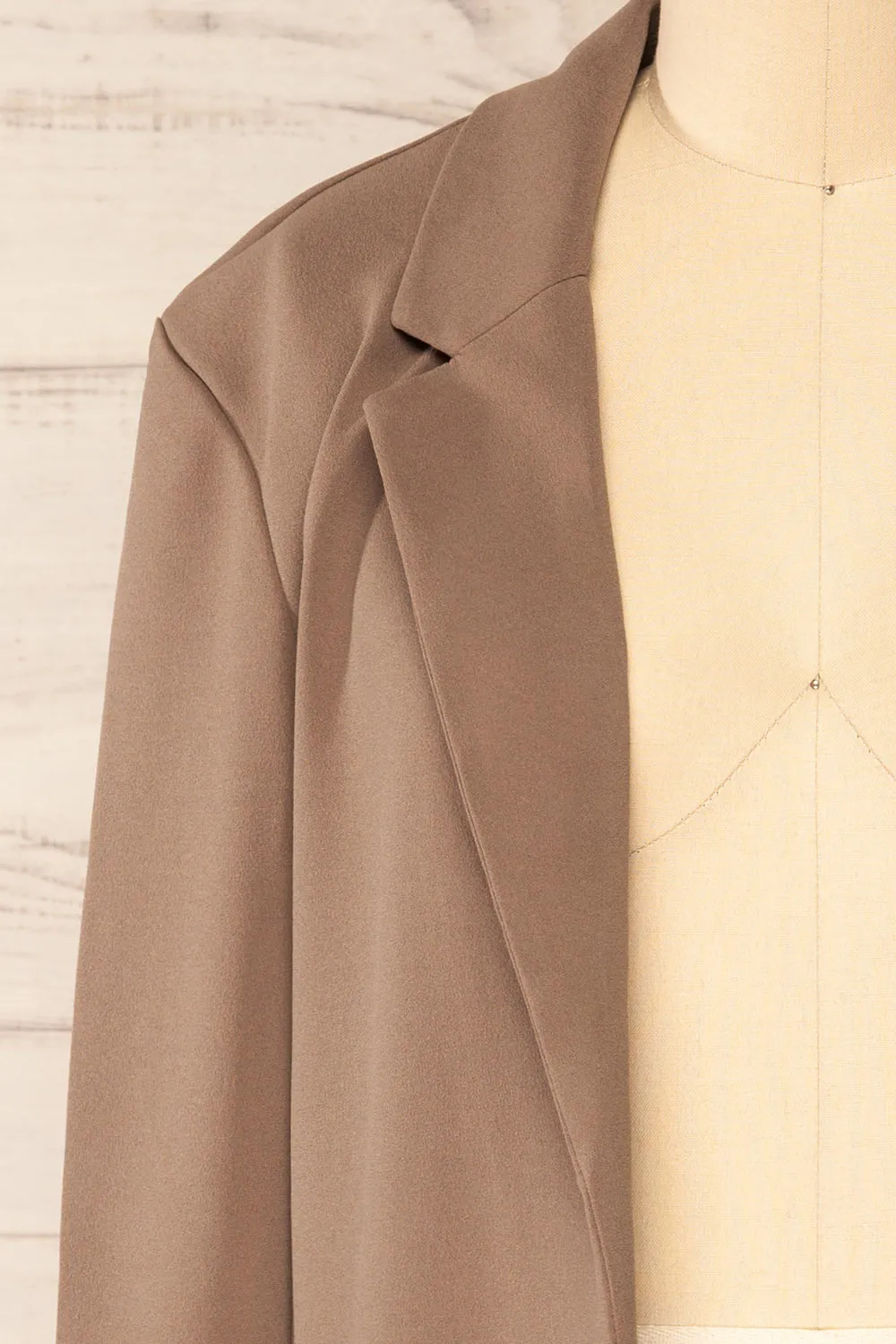 Engla Taupe | Long Classic Blazer sold by Boutique 1861 product image thumbnail 2