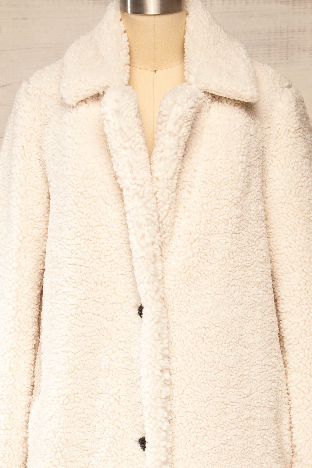 Zaria | Long Ivory Sherpa Coat sold by Boutique 1861 product image thumbnail 5
