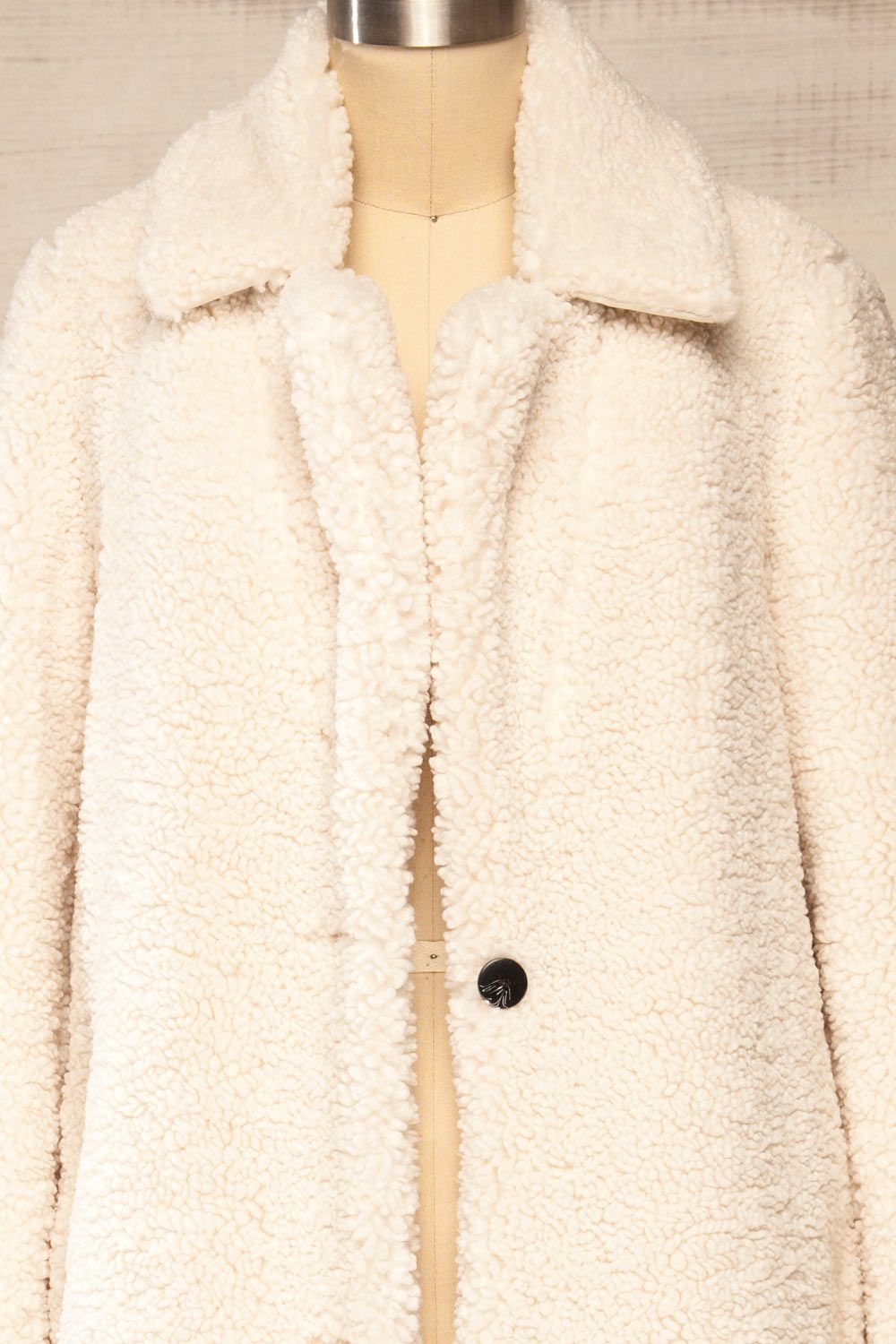 Zaria | Long Ivory Sherpa Coat sold by Boutique 1861 product image thumbnail 3