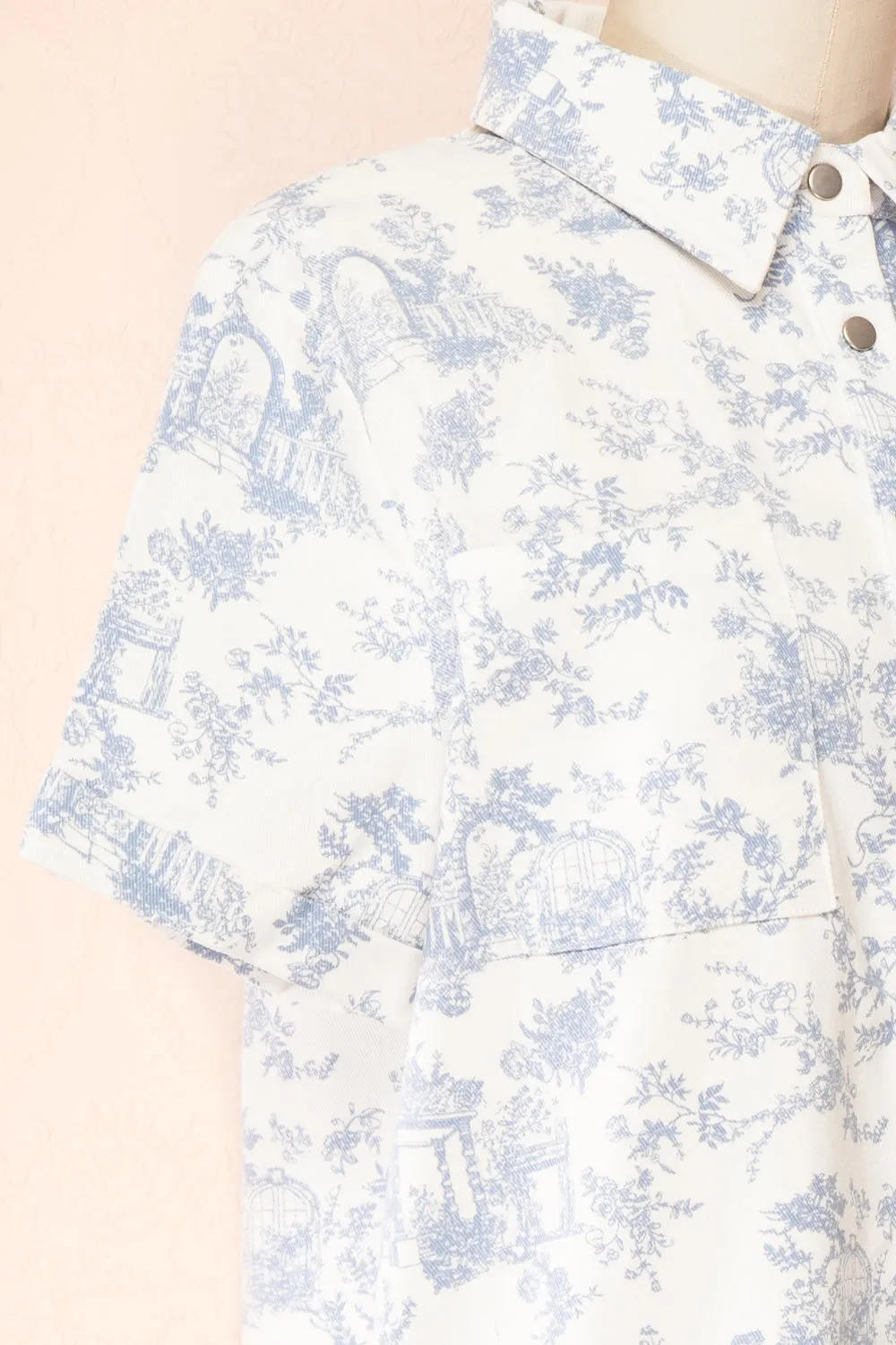 Diaspro | White Denim Romper w/ Prints sold by Boutique 1861 product image thumbnail 4