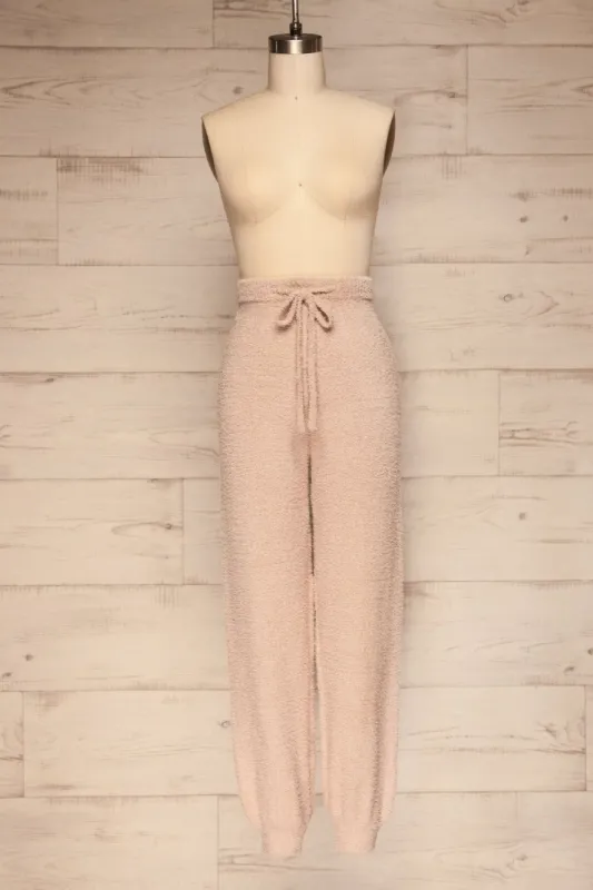 Ladek Beige | Fuzzy Joggers sold by Boutique 1861