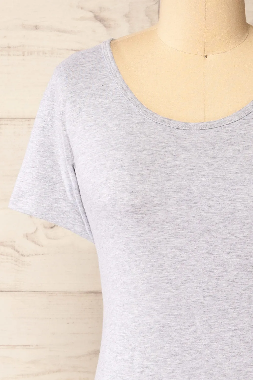 Athens Grey | Short Sleeve Fitted Midi Dress sold by Boutique 1861 product image thumbnail 3