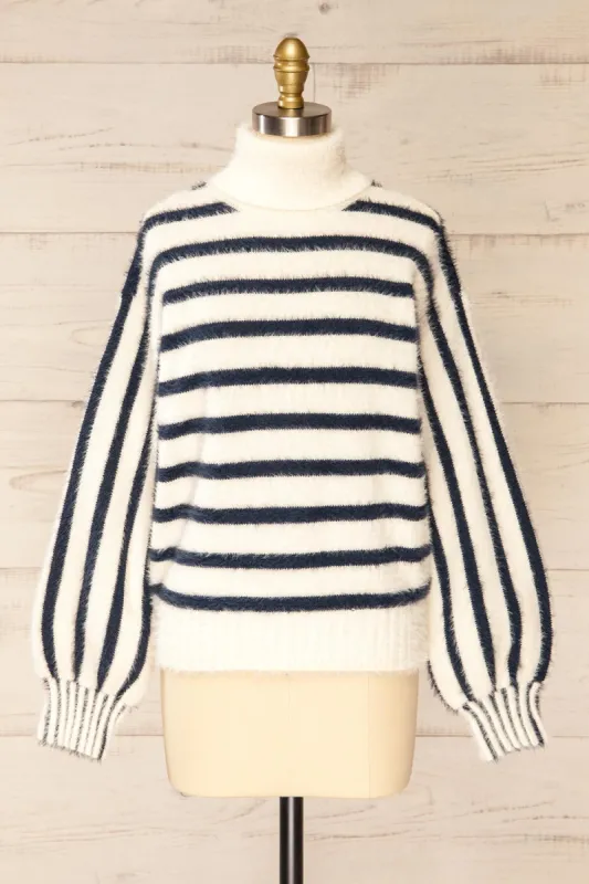 Mhatelot | Stripped Fuzzy Sweater sold by Boutique 1861