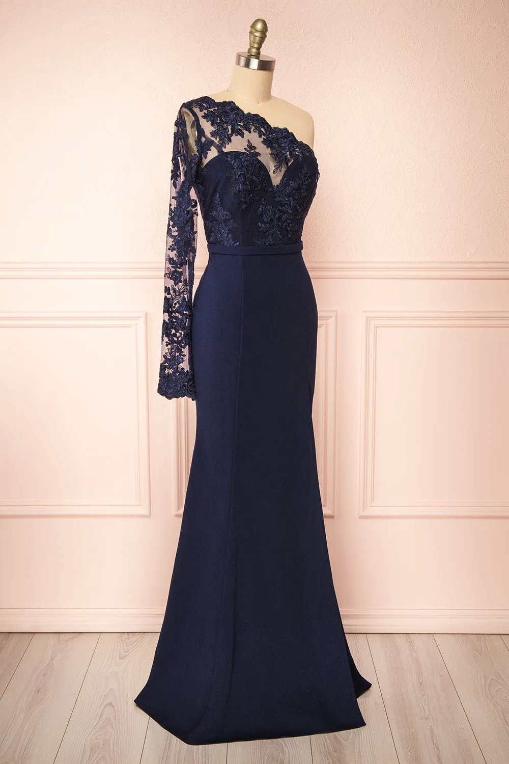 Xylia Navy | One Sleeve Maxi Dress sold by Boutique 1861 product image thumbnail 3