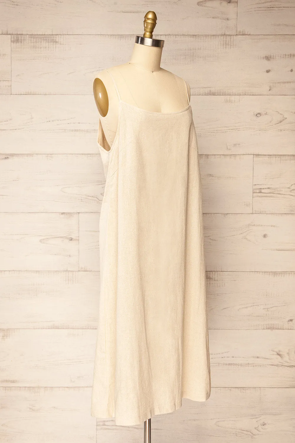 Libby Beige | Oversized Slip Dress w/ Slit sold by Boutique 1861 product image thumbnail 3