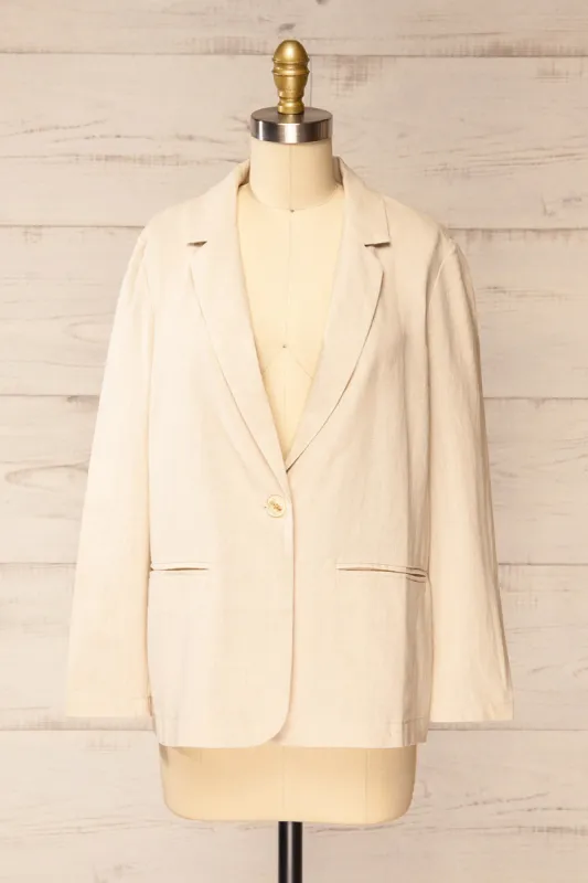 Sucunduri Beige | Light Linen Blazer sold by Boutique 1861