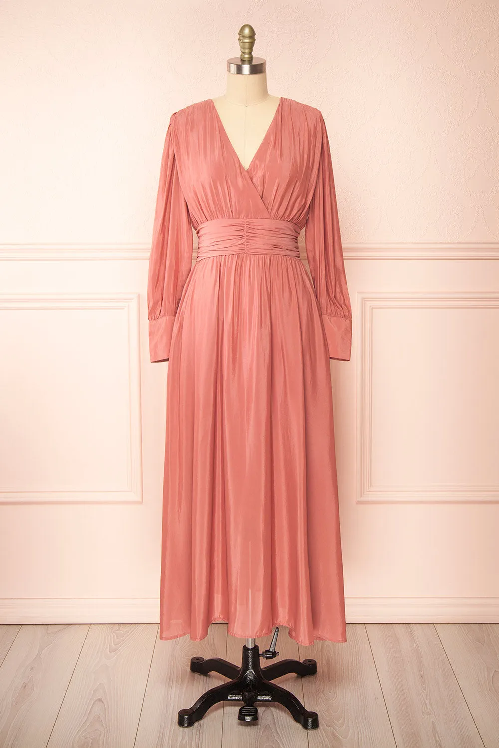 Fiorana | Pink Midi Dress w/ Long Sleeves sold by Boutique 1861