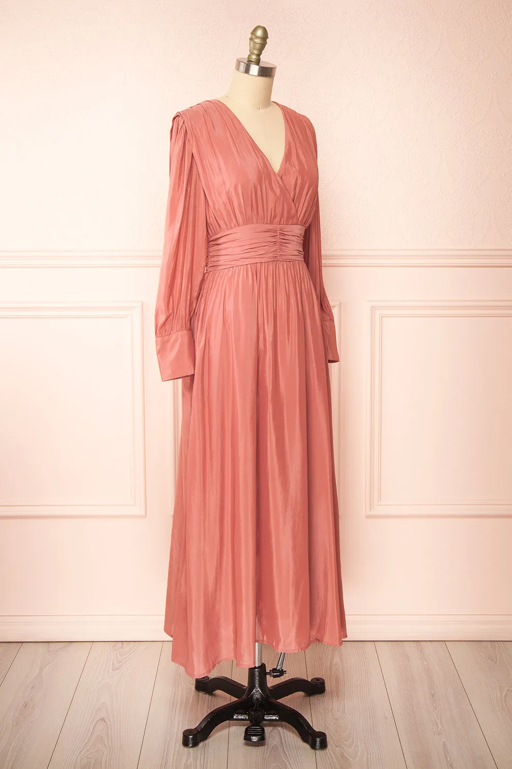 Fiorana | Pink Midi Dress w/ Long Sleeves sold by Boutique 1861 product image thumbnail 3