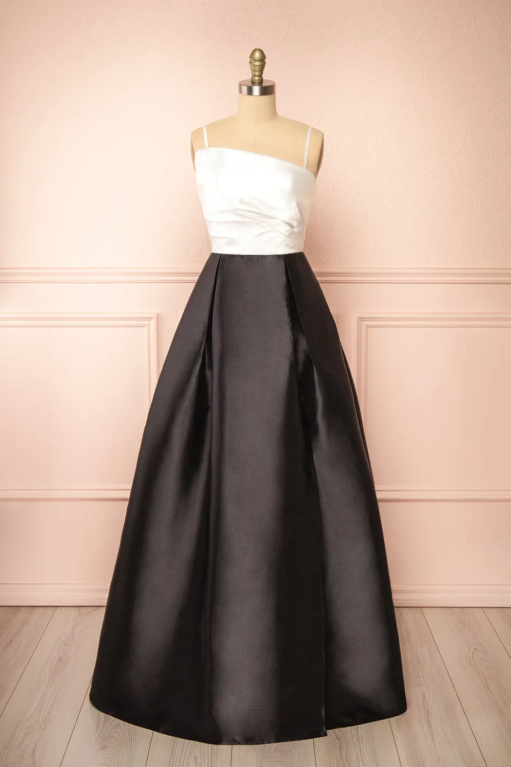 Adanel | Black & White Maxi Dress w/ Slit sold by Boutique 1861