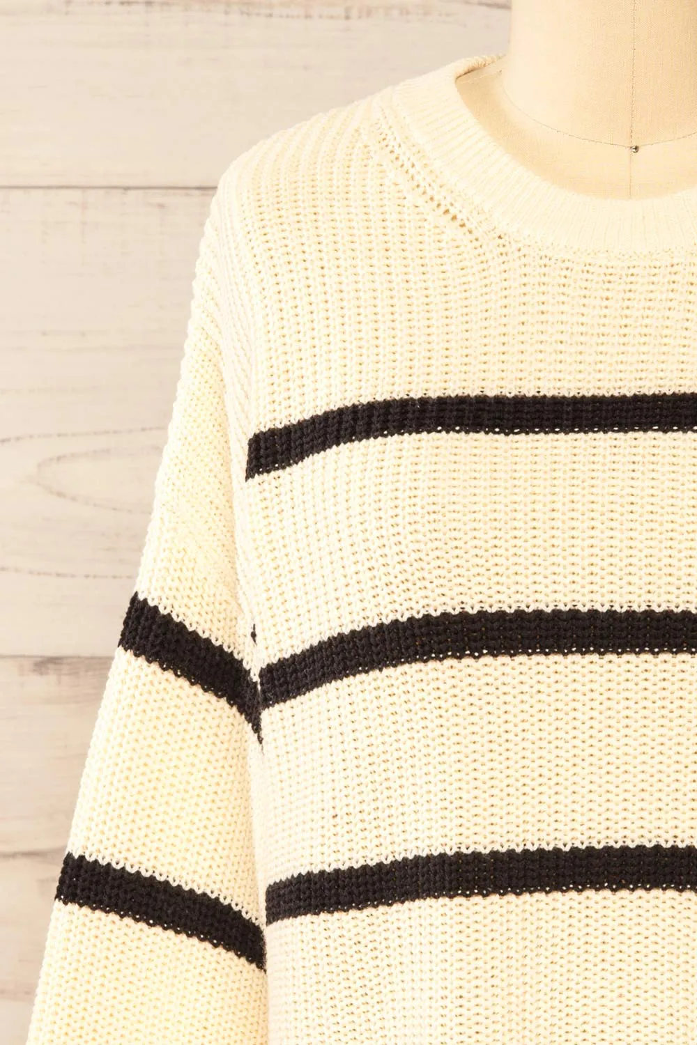 Carpentras | Oversized Beige Knit Striped Sweater sold by Boutique 1861 product image thumbnail 2