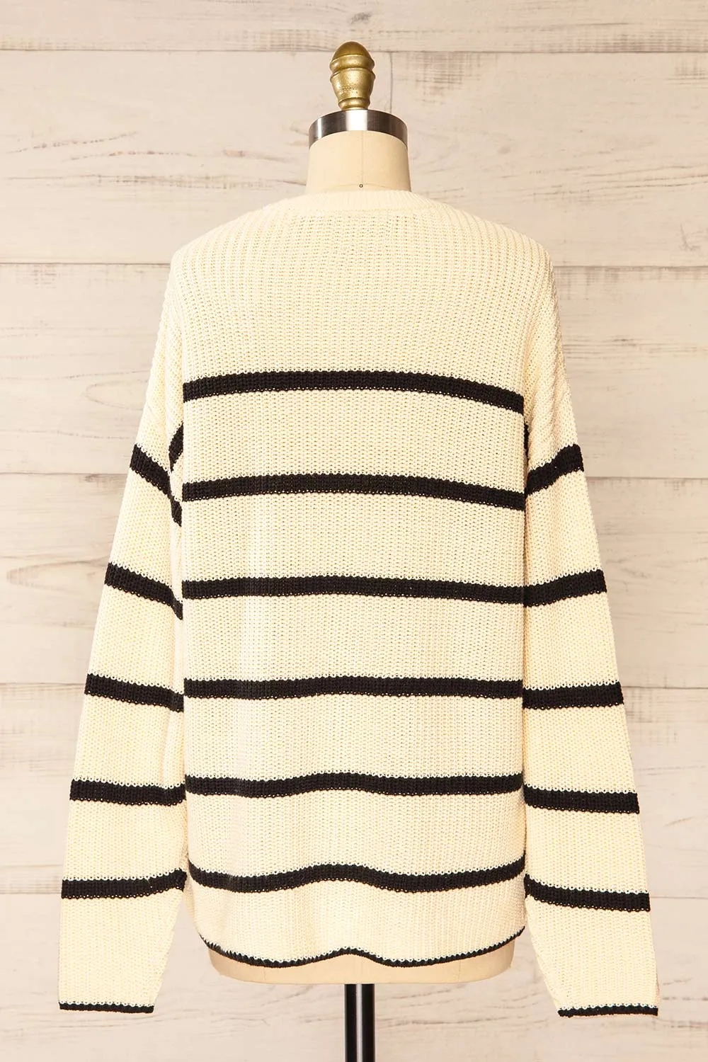 Carpentras | Oversized Beige Knit Striped Sweater sold by Boutique 1861 product image thumbnail 5