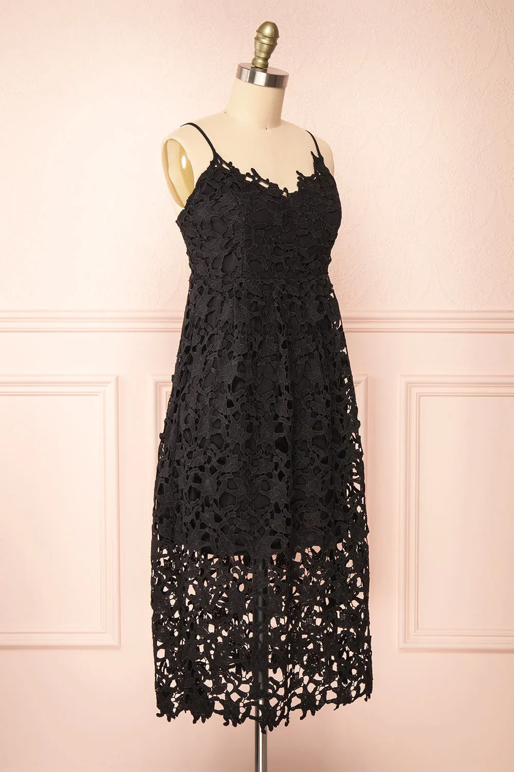 Avelina Black | Lace Midi Dress sold by Boutique 1861 product image thumbnail 4