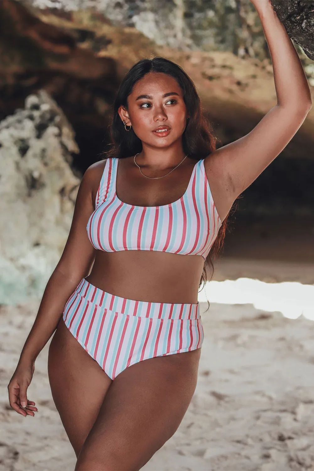 Zuwena Stripes | High-Waisted Bikini Bottom sold by Boutique 1861