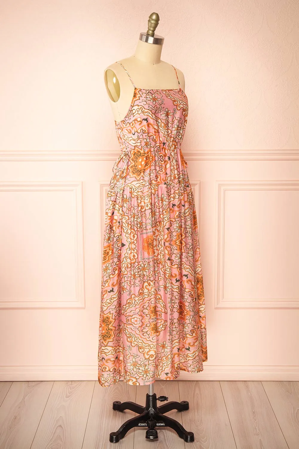 Wydowna | Pink Midi Dress w/ Floral Motif sold by Boutique 1861 product image thumbnail 4