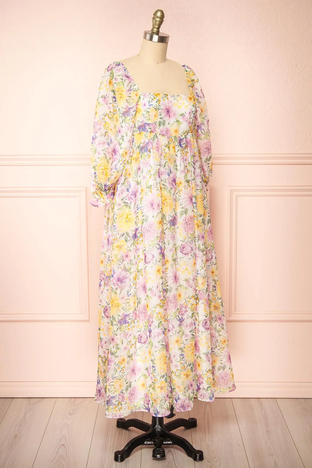 Quinnie | Shimmery Floral Midi Dress sold by Boutique 1861 product image thumbnail 3