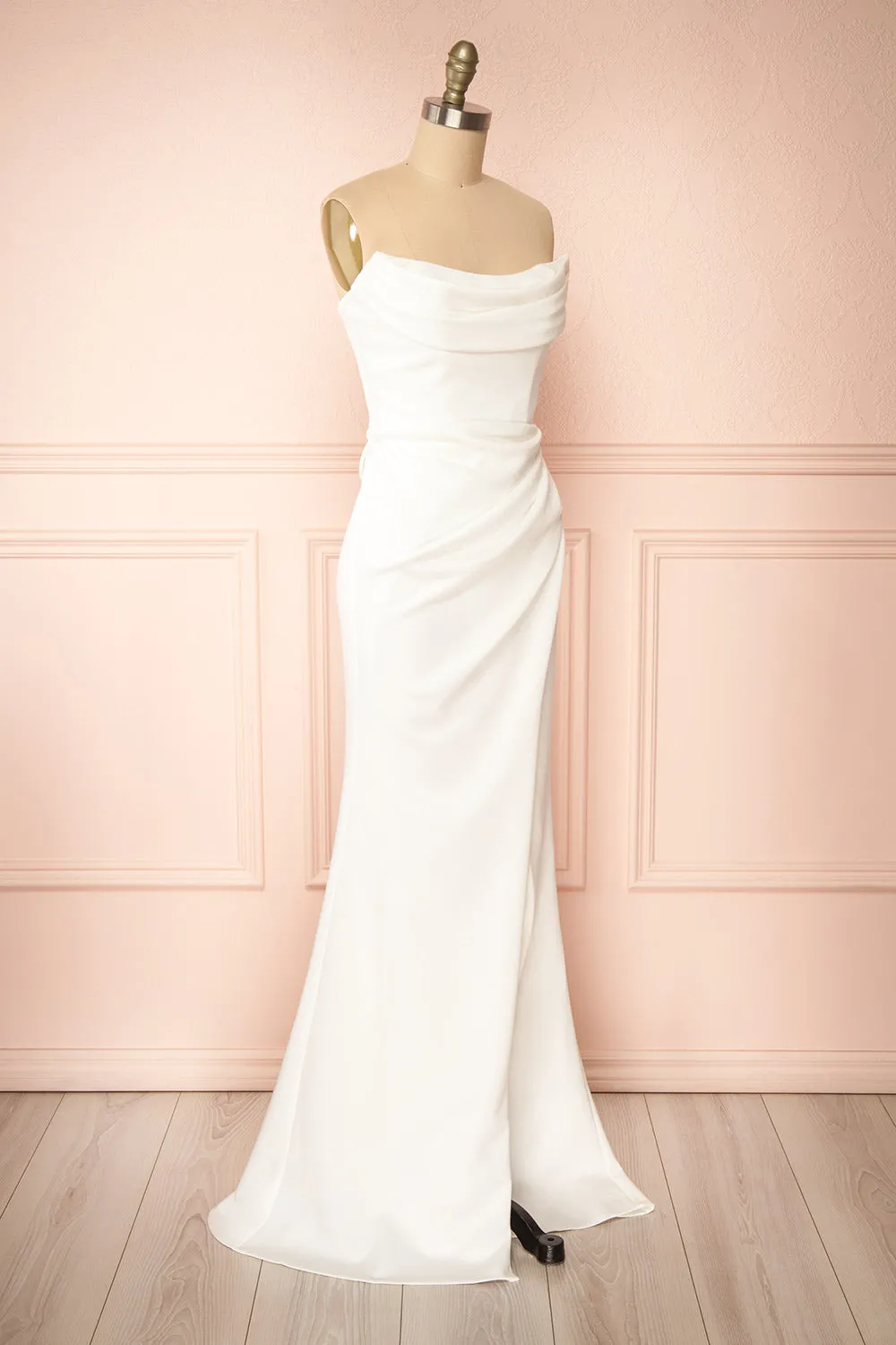 Celesta | White Strapless Wedding Gown with Removable Straps sold by Boutique 1861 product image thumbnail 5