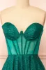 Euphea Green | Glitter Strapless Corset Dress sold by Boutique 1861