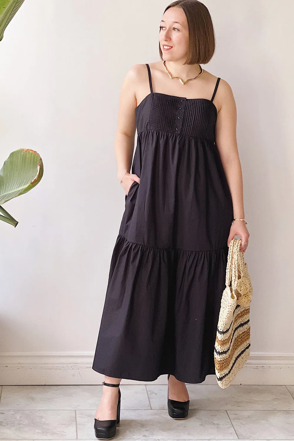 Brocko | Midi Black Dress w/ Thin Straps sold by Boutique 1861 product image thumbnail 2