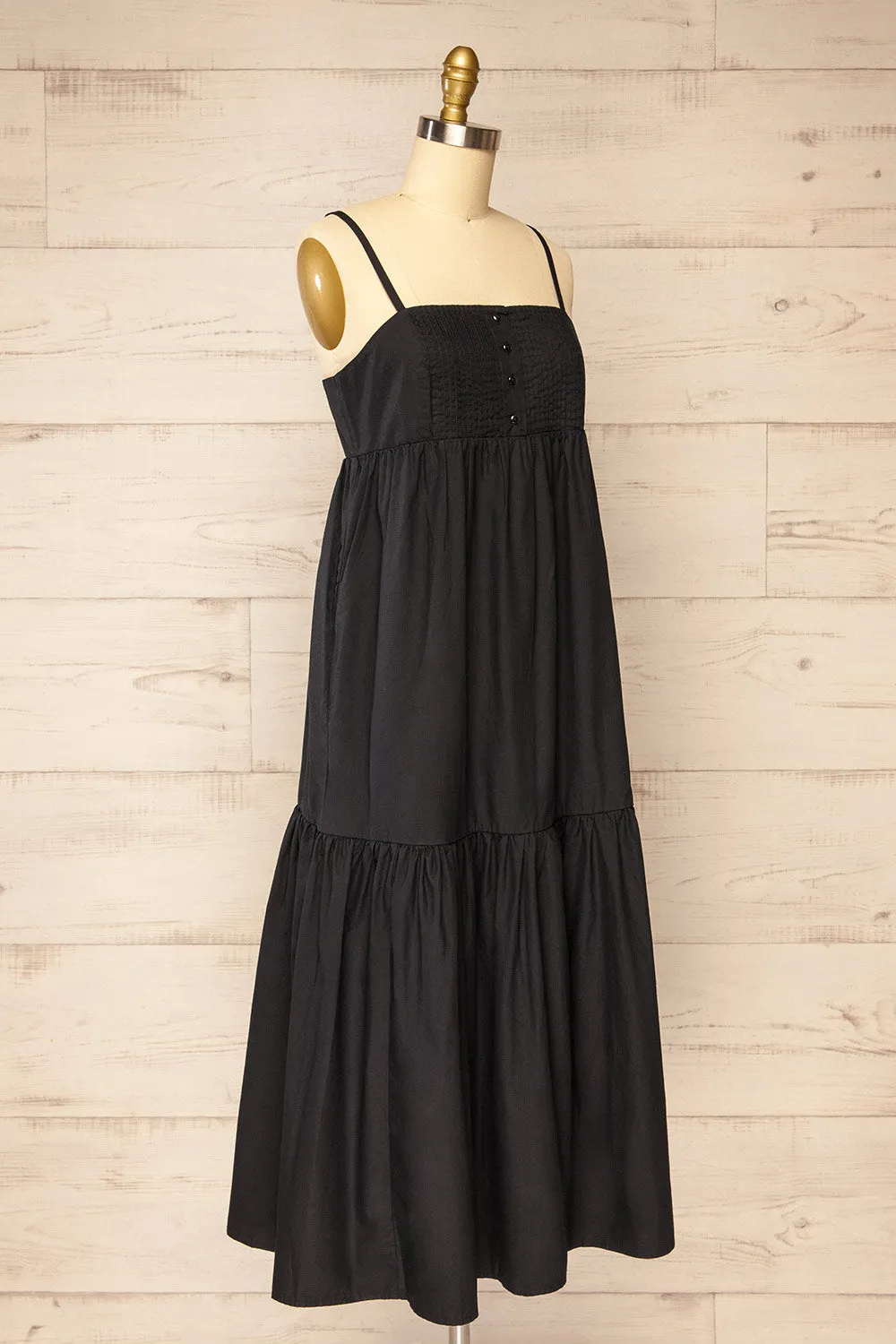 Brocko | Midi Black Dress w/ Thin Straps sold by Boutique 1861 product image thumbnail 4