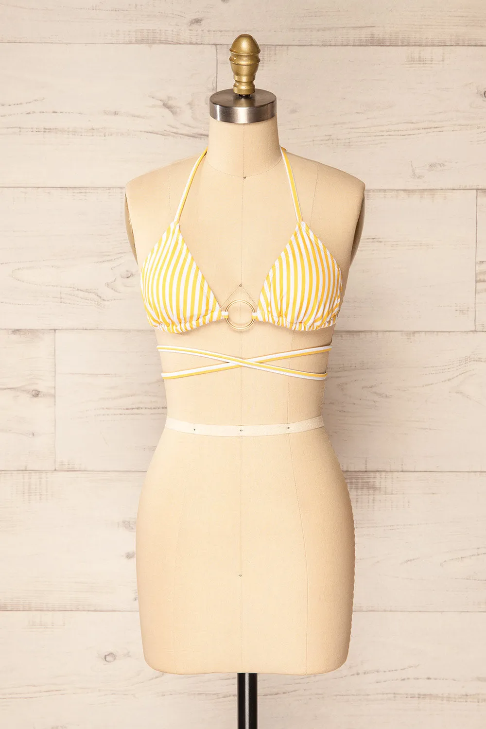 Temara Yellow | Striped Bikini Top sold by Boutique 1861 product image thumbnail 3
